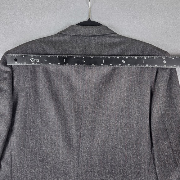 Nino Cerruti Blazer Mens 44 Gray Wool Pinstripe Sport Coat Hecht's Tailored USA‎ - Picture 10 of 11